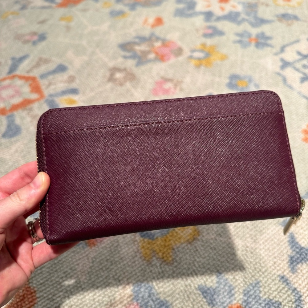 Like New! Kate Spade Cameron Street Lacey Saffiano Leather Wallet Deep Plum - Picture 5 of 10